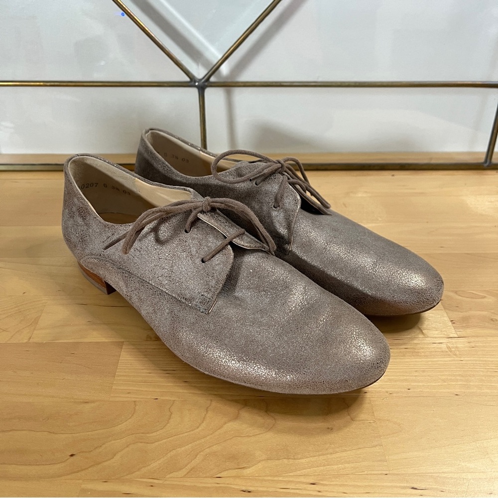 Paul Green Metallic Suede Lace Up Loafer
